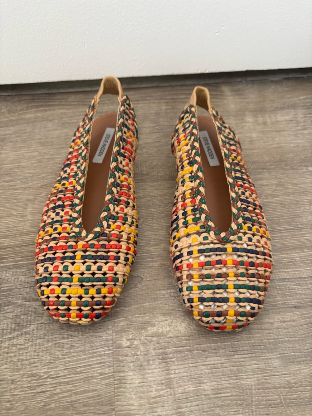 Steve Madden Rumi Slingback Flats Womens 7 Multicolor Woven Leather - Picture 4 of 9